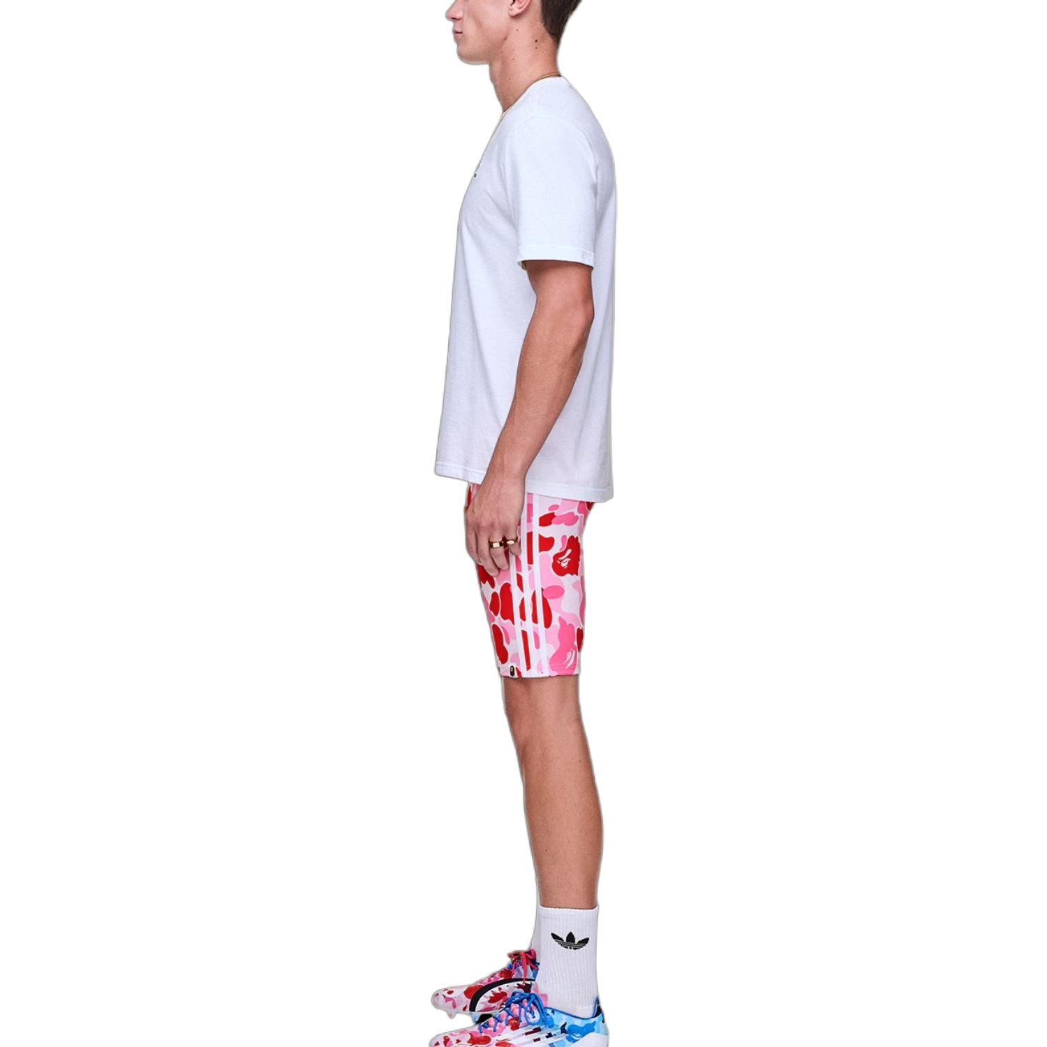 A BATHING APE FB Tights спортивные шорты unisex Adidas, розовый/ярко-красный/белый — фото 4