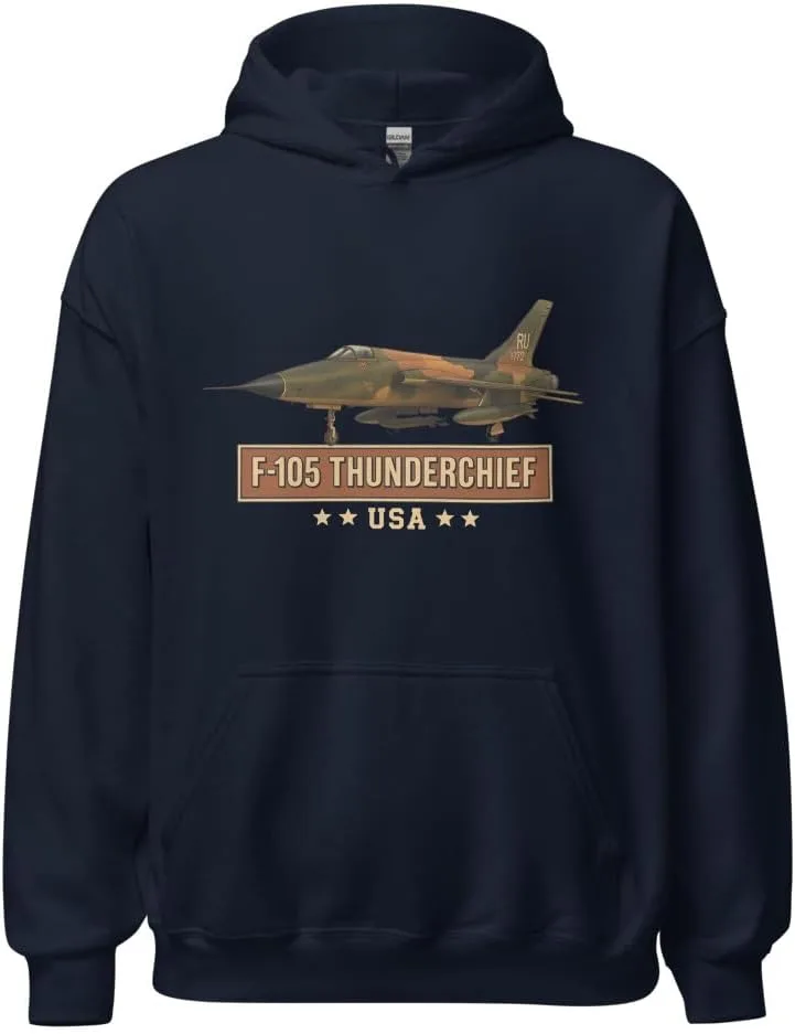 Толстовка F-105 Thunderchief с винтажной графикой военного самолета
