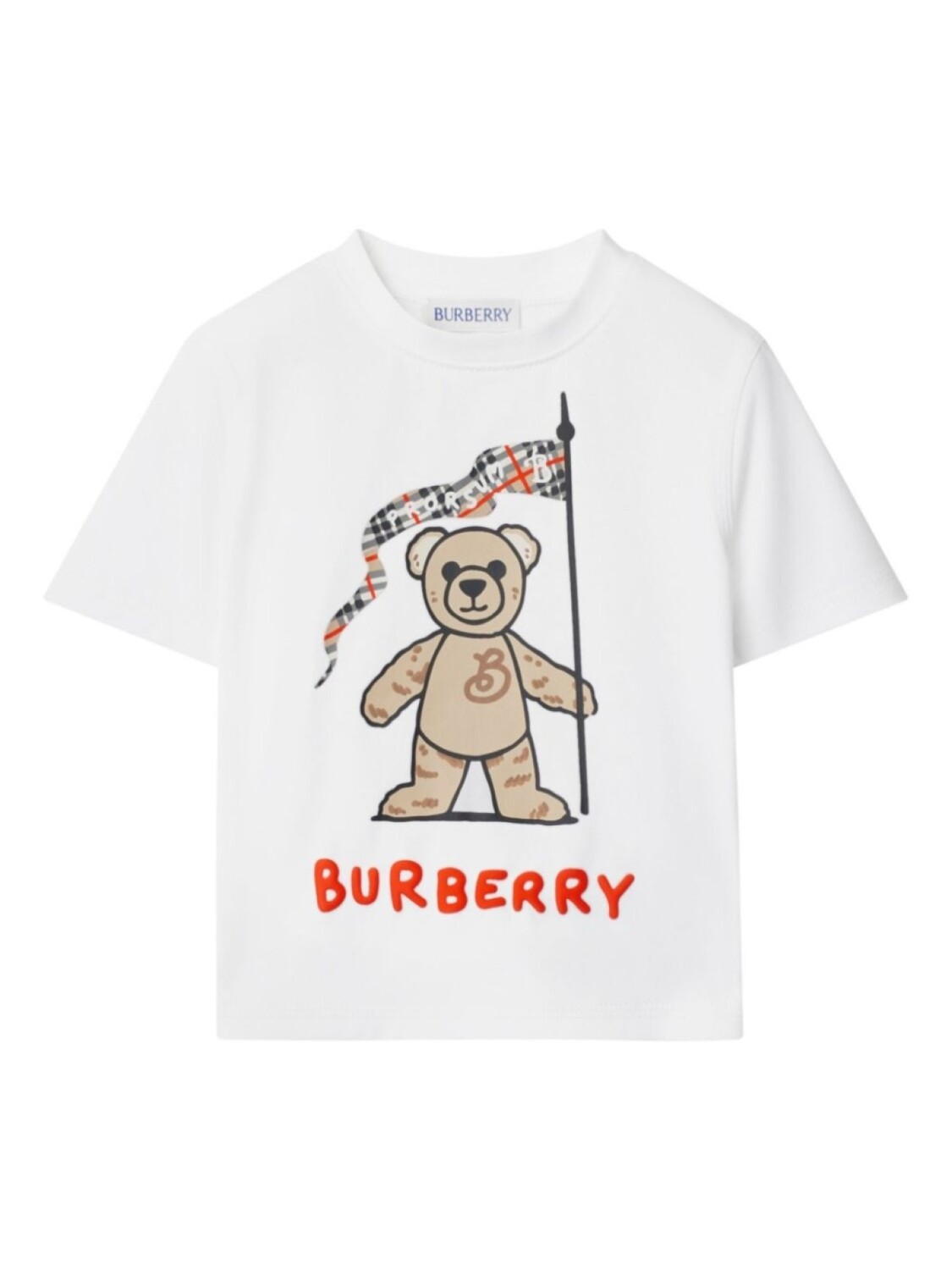

Футболка с изображением медведя Томаса Burberry Kids, белый