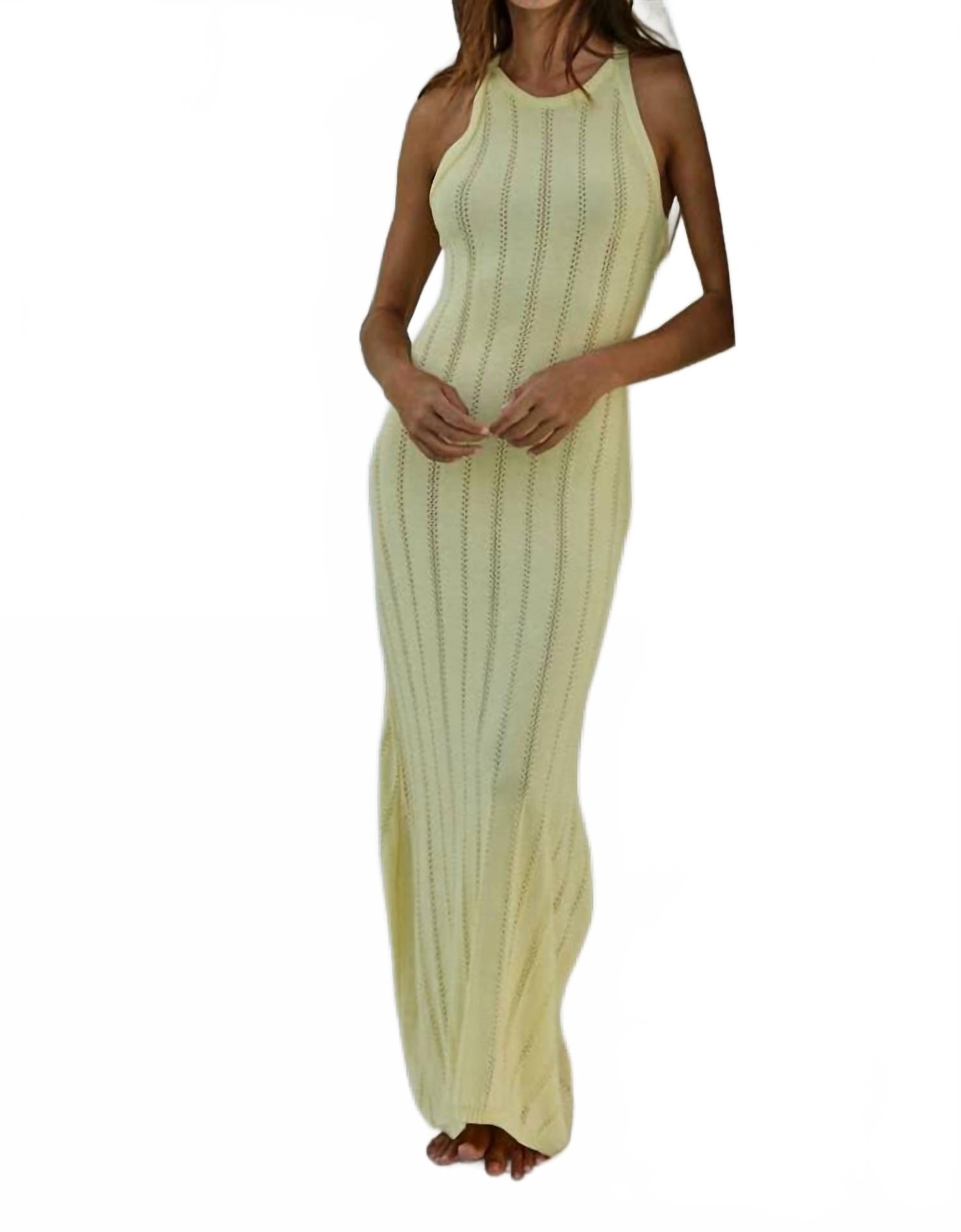 

Aster Платье-трикотаж в светло-желтом цвете By Together