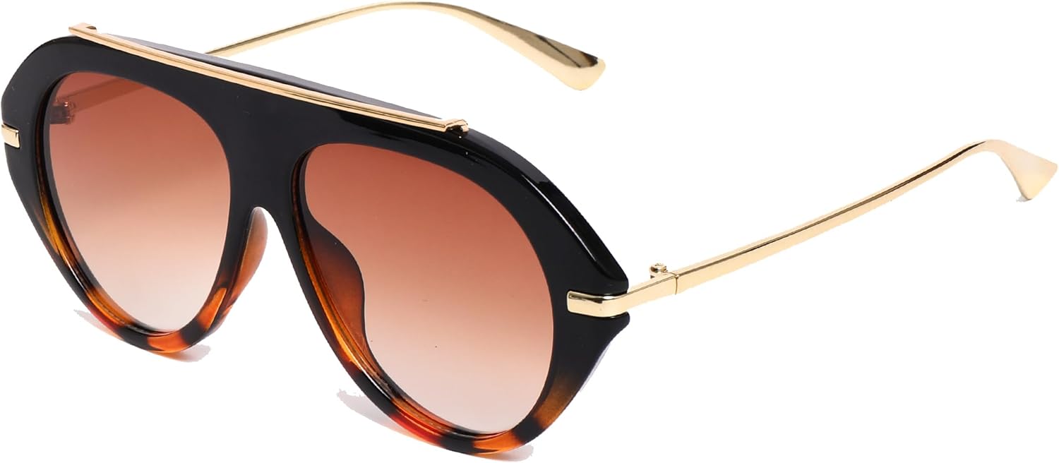 

Ретро золотые солнцезащитные очки-авиаторы большого размера для женщин и мужчин, модные ретро большие металлические солнцезащитные очки-авиаторы 2026 года OTICALA, Tortoise