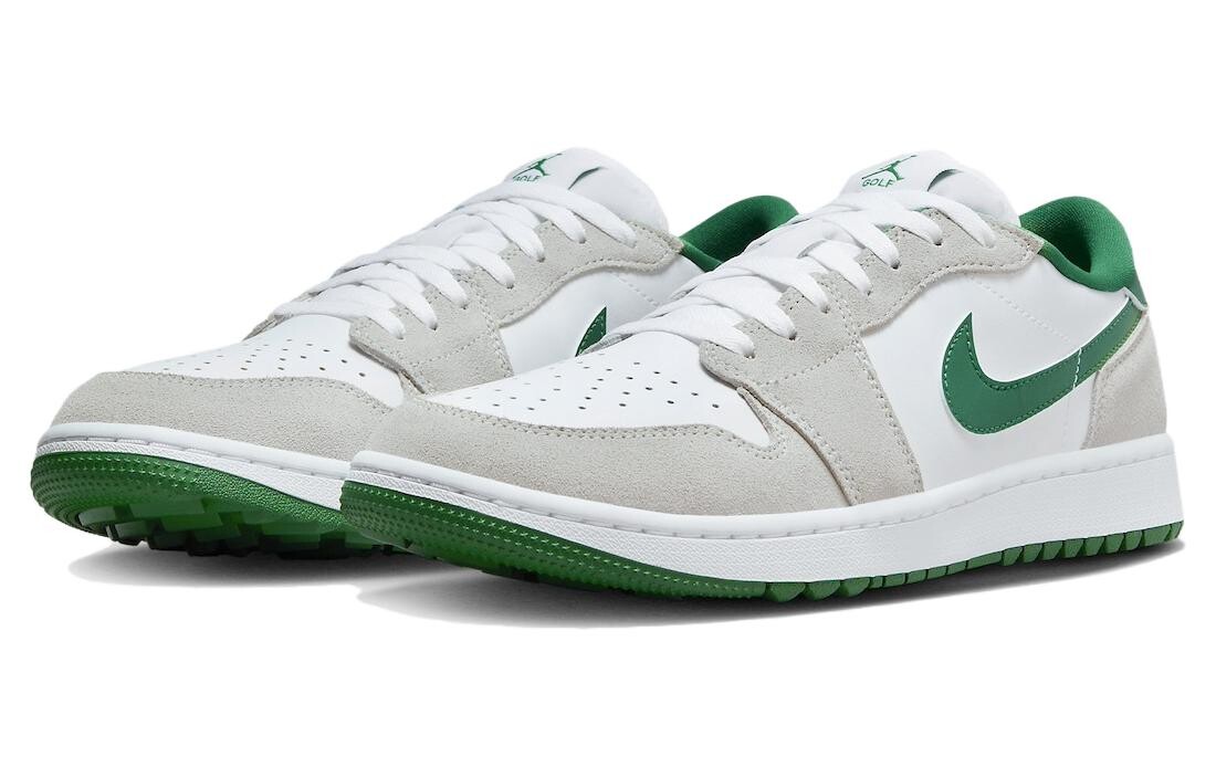 Jordan Air Jordan 1 винтажные баскетбольные кроссовки мужские, White/Gray/Green — фото 3