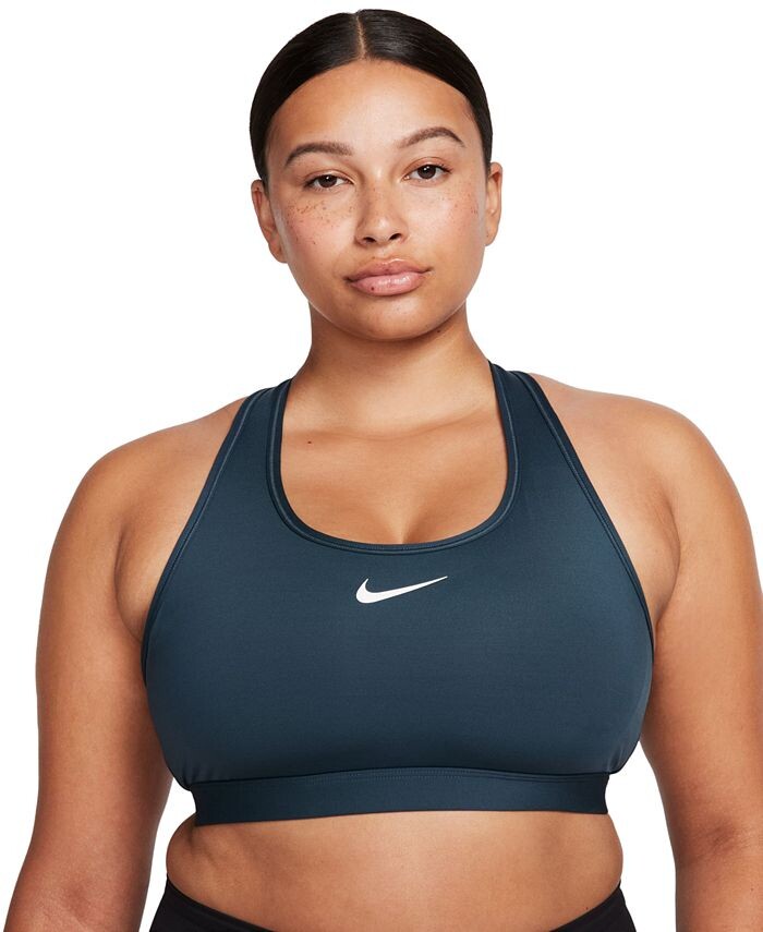 

Женский спортивный бюстгальтер средней ударопрочности с подбивкой Swoosh Nike, зеленый