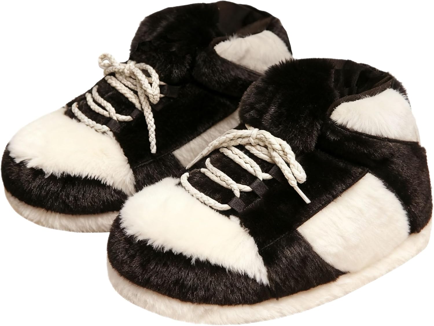 

Унисекс теплые уютные модные слипперы-кроссовки, комфортная обувь с противоскользящей подошвой для дома- универсальный размер Mululian, черный