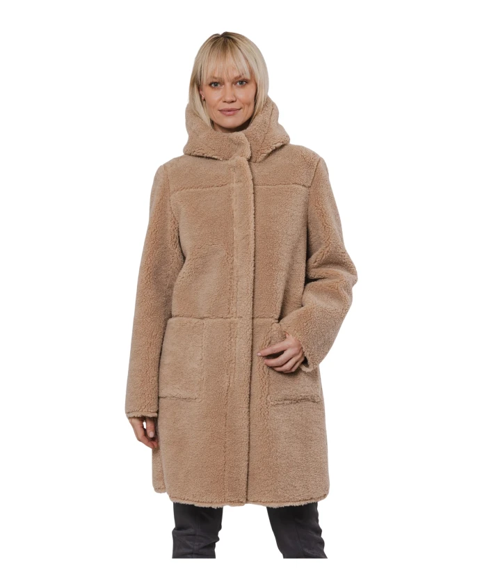 

Двусторонняя куртка из искусственного меха, песочного цвета. Rino&Pelle, бежевый