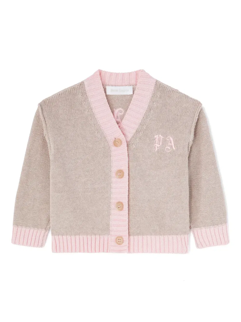 Кардиган с логотипом Palm Angels Kids, бежевый