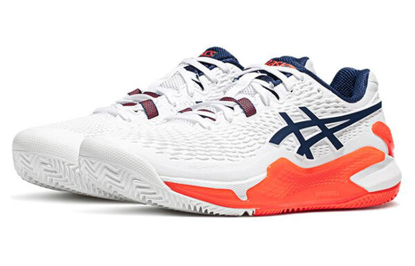 Кроссовки гель разрешение 9 глина Asics, белый — фото 3