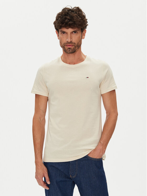 

Футболка slim fit DM0DM04411 Tommy Jeans, бежевый