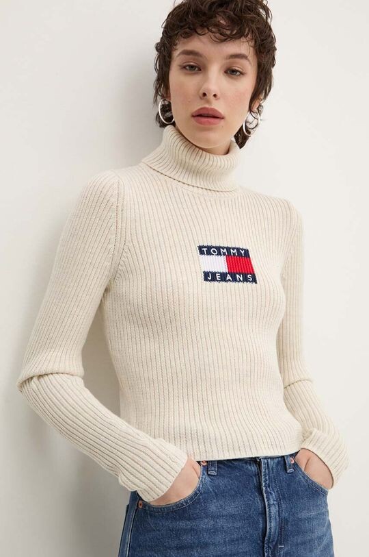 

Свитер из смесовой шерсти Tommy Jeans, бежевый