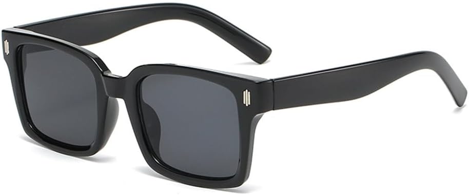 

Ретро солнцезащитные очки с черными линзами для женщин, роскошные модные прямоугольные очки для мужчин, для активного отдыха, защита от УФ-излучения UV400 HHZZYVY, Black