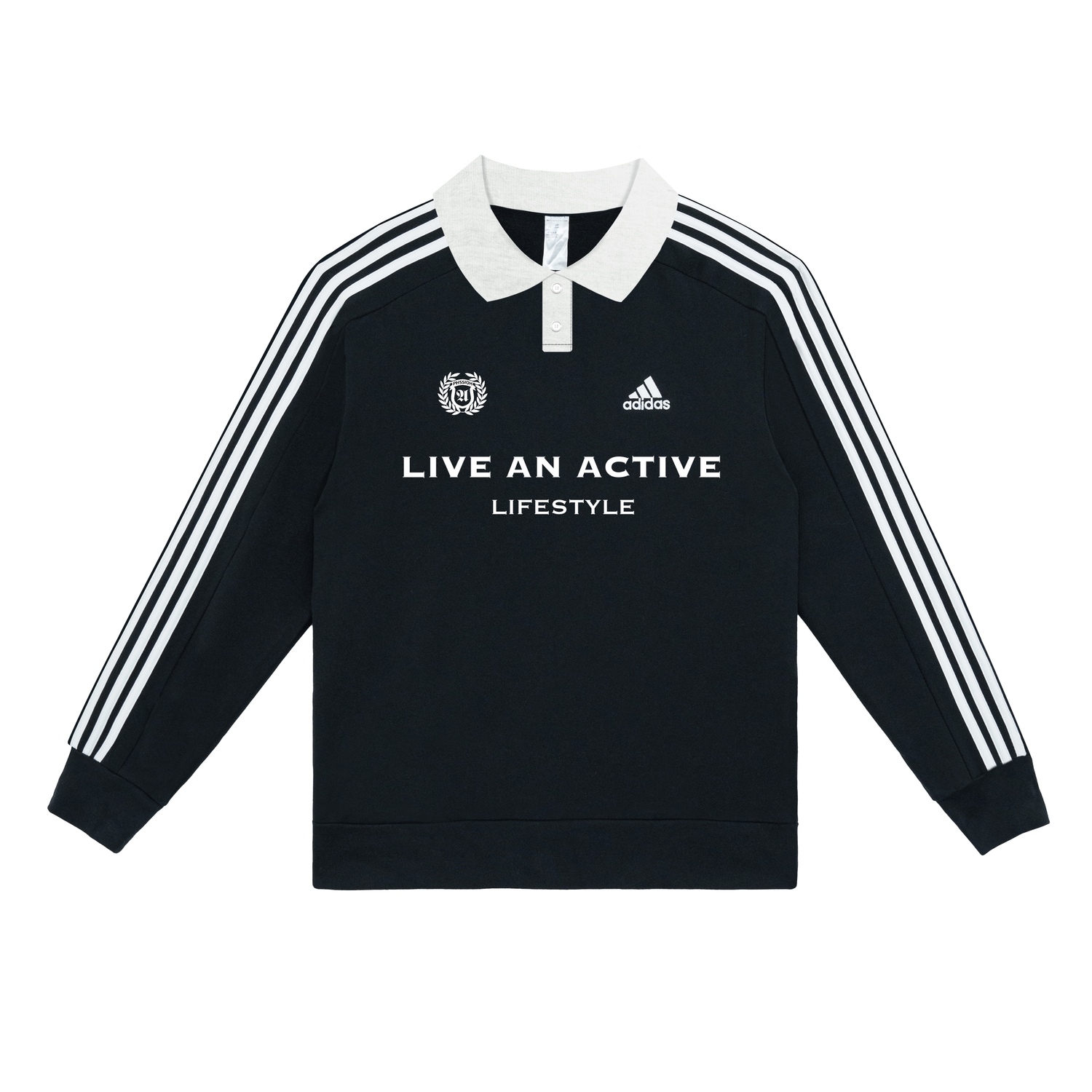 

Футболка поло Unisex с 3 полосками Adidas, черный