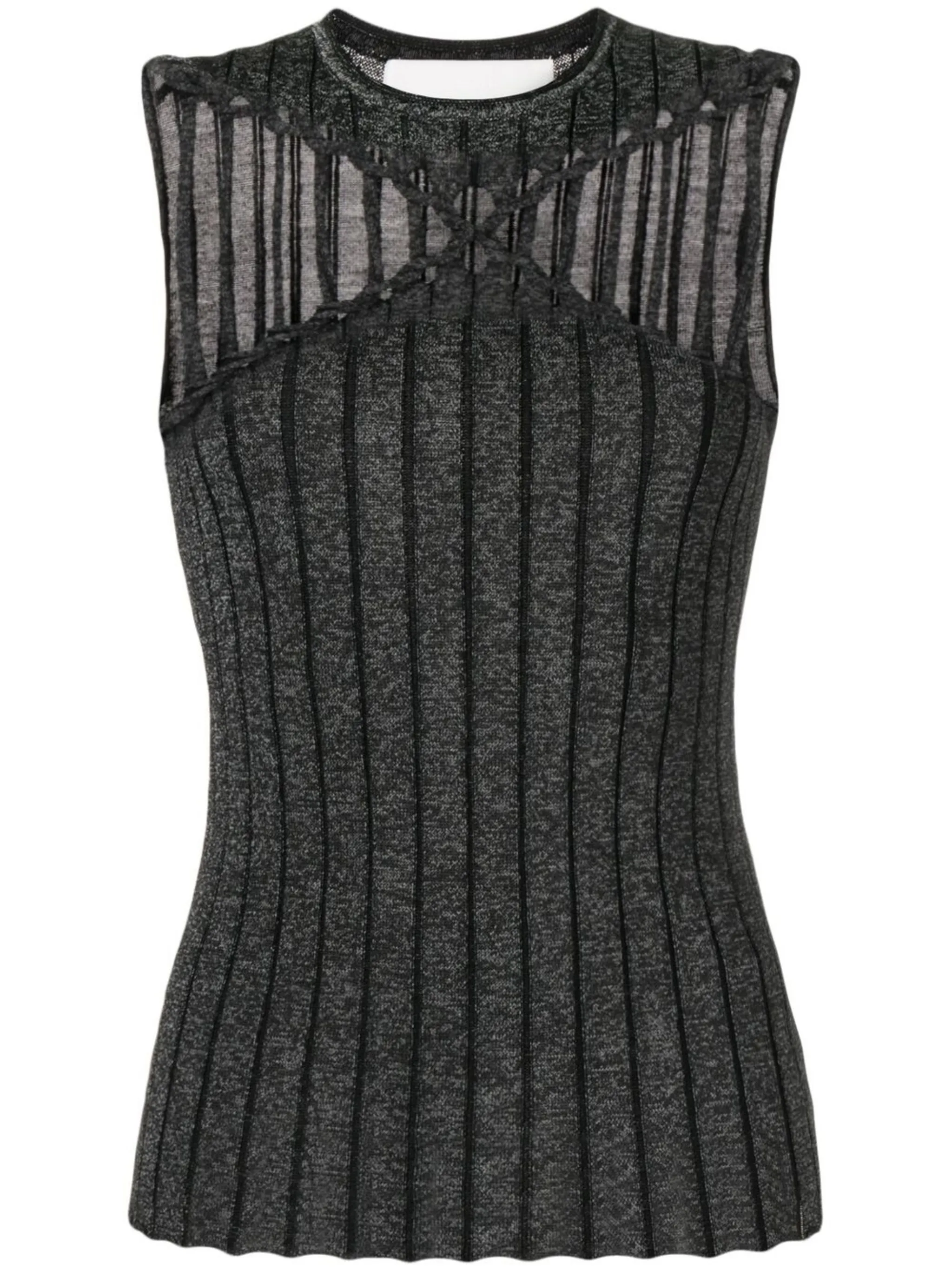 

Трикотажный топ с плетеной отделкой Dion Lee, черный