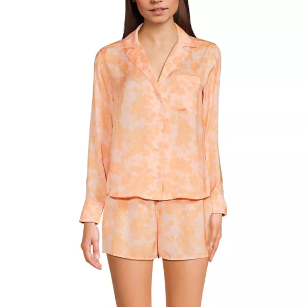 

Женский пижамный комплект из 2 предметов: верх и шорты Lands' End, цвет orange mist floral