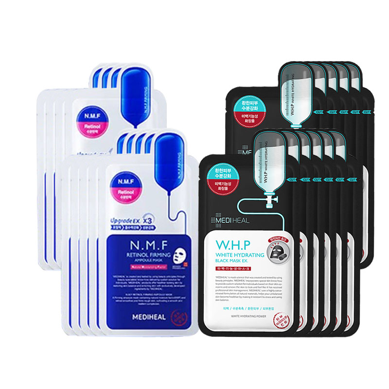 

MEIDIHUIER Новый набор увлажняющих и подтягивающих масок для лица с эффектом осветления MEDIHEAL, new hydrating and tightening 9 pcs+белыйning and moisturizing черный mask 1 pc