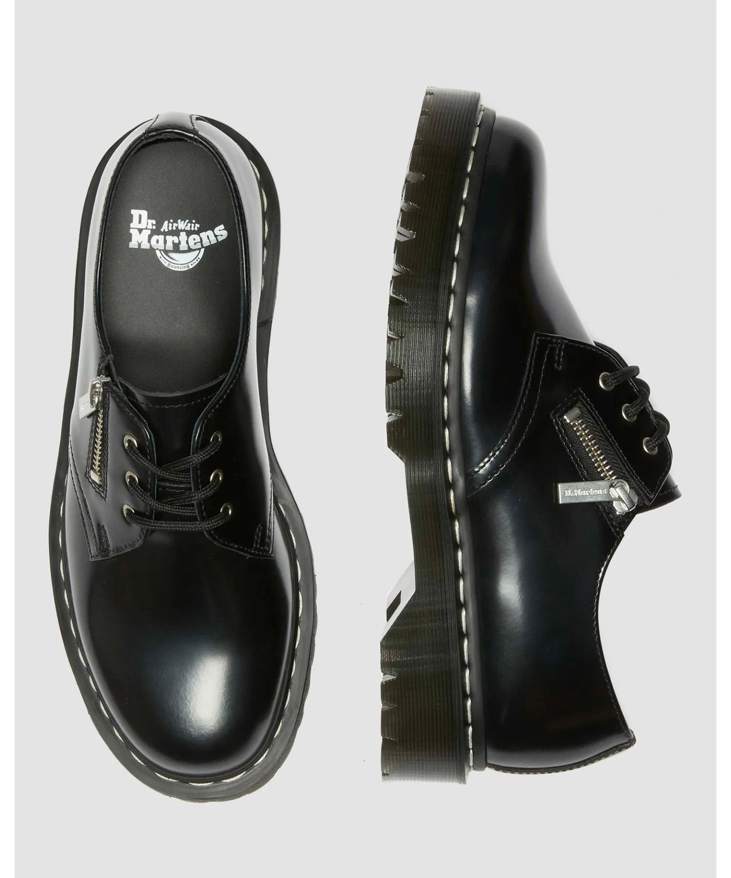 Мужские/женские ботинки Dr. Martens 1461 ZIP BEX White Stitch 3 Hole — фото 3