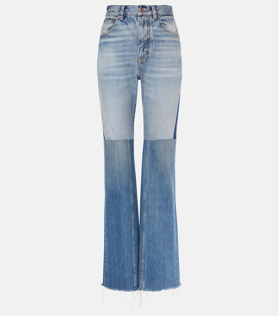 

Лоскутные расклешенные джинсы Chloé, Multicolor Blue 4