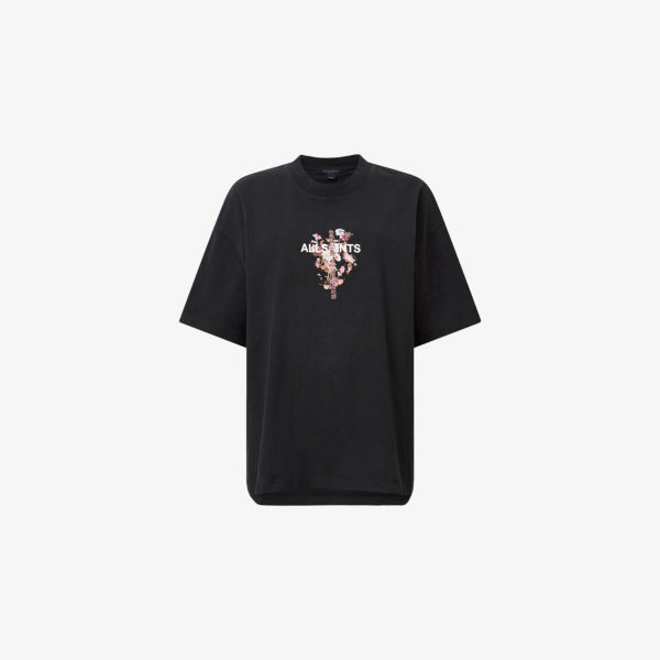 

Футболка Eternal etta из хлопкового джерси Allsaints, черный