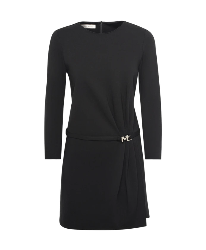 

Короткое платье с поясом на талии и длинными рукавами. Manila Grace, черный
