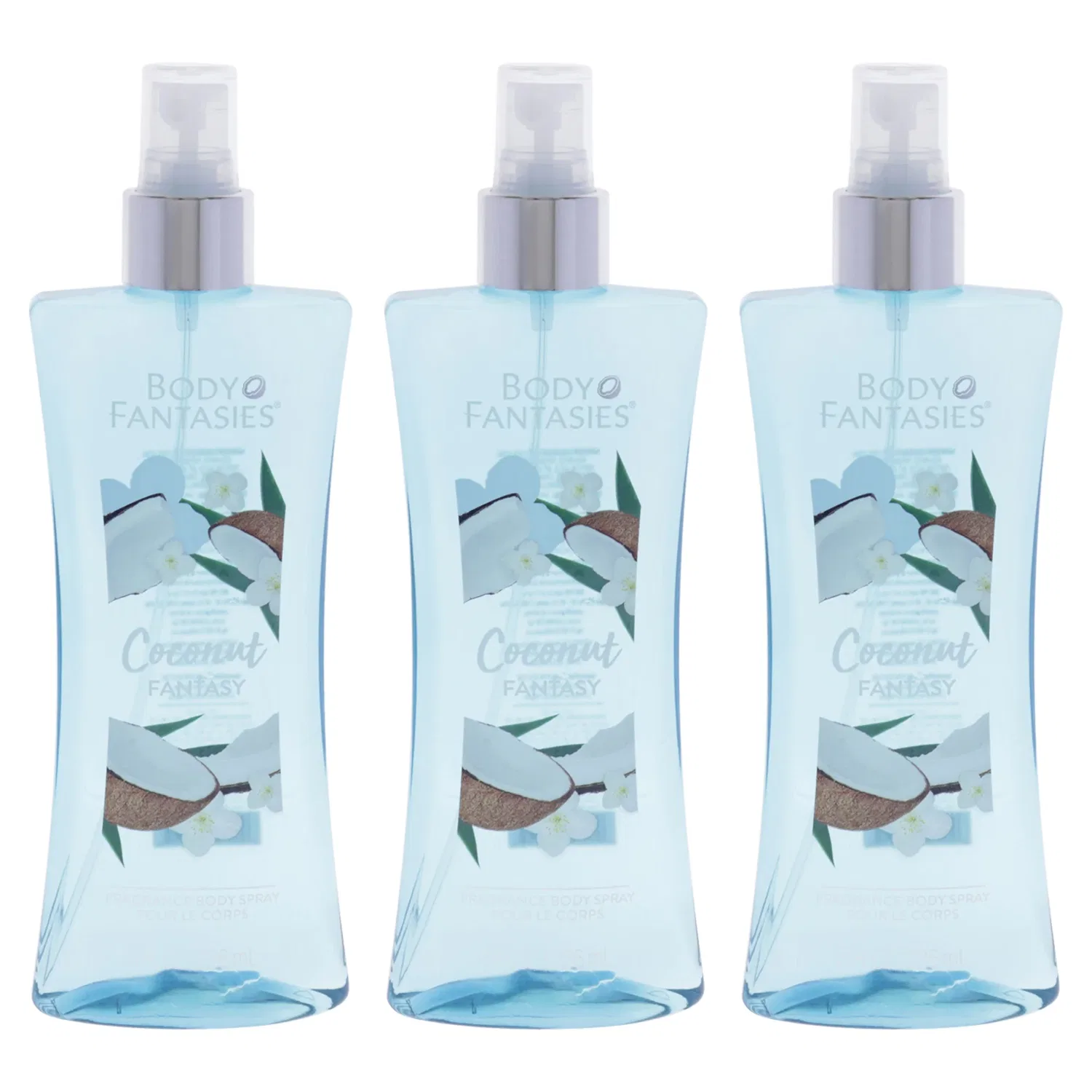 Спрей для тела Coconut Fantasy от Body Fantasies для женщин - 237 мл - упаковка из 3 штук, 8.0 Oz