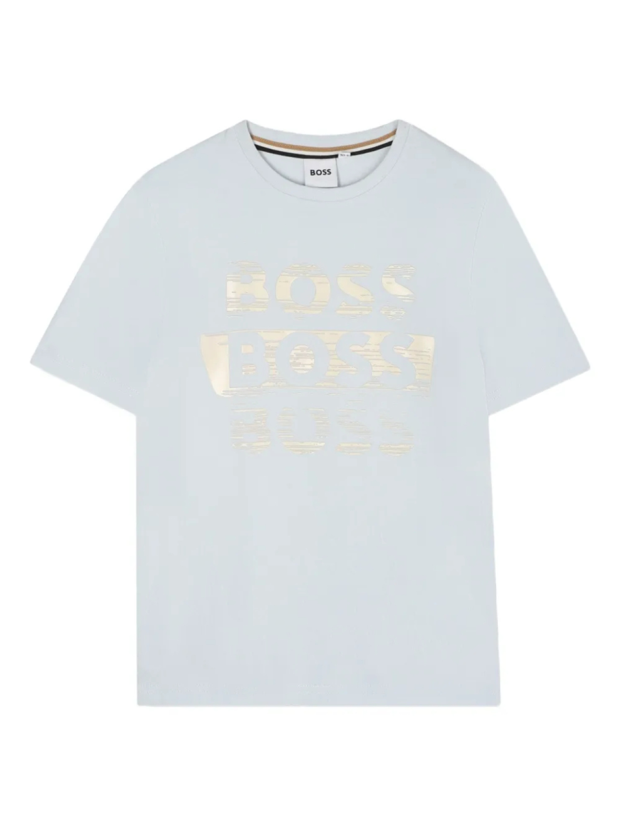 

BOSS Kidswear футболка с логотипом металлик, синий