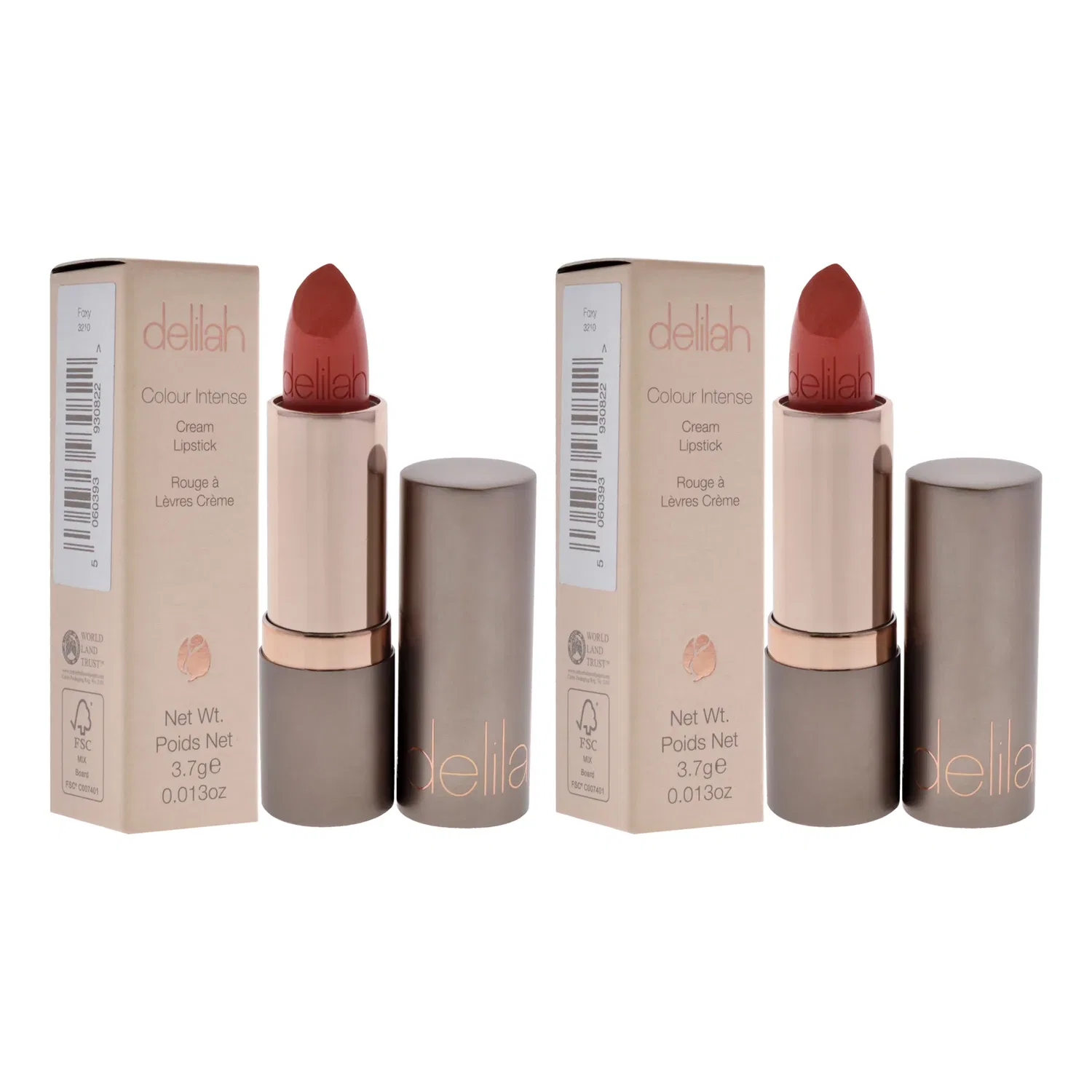 Интенсивная кремовая помада для губ Colour Intense Cream Lipstick - Foxy от Delilah для женщин - 0,013 унции - набор из 2 штук — фото 3