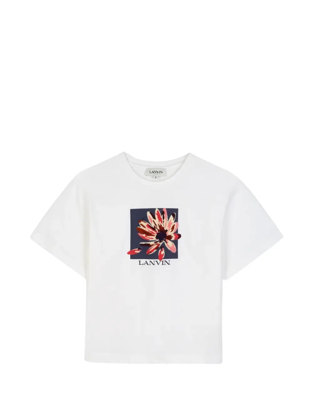 Футболка с цветочным принтом Lanvin Enfant, белый