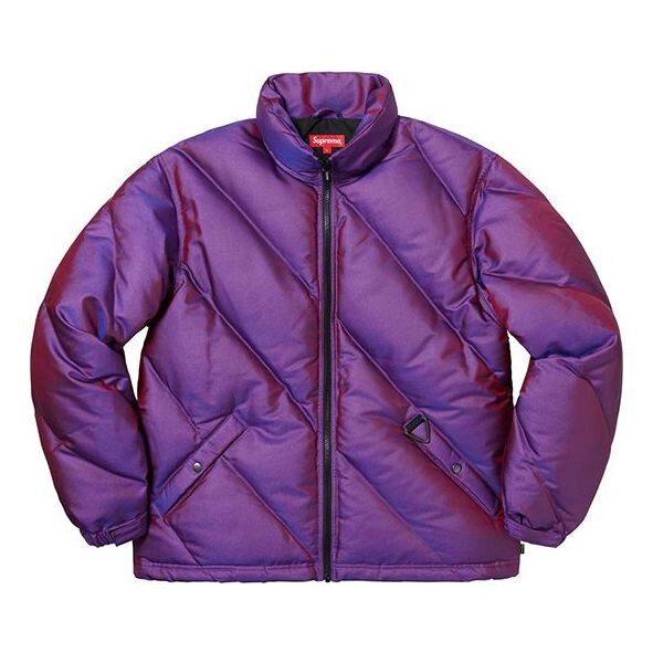 

Куртка fw19 week 11 iridescent puffy jacket purple Supreme, фиолетовый