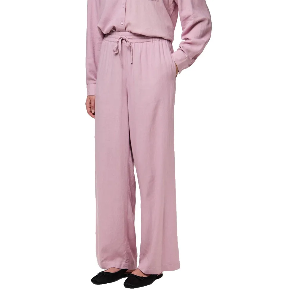 

Брюки с высокой талией Pieces Pia Wide Leg, розовый