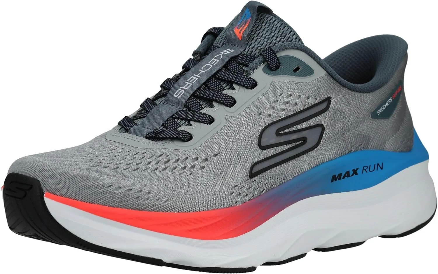 Мужские кроссовки Skechers Max Run Hands Free без шнурков, серый