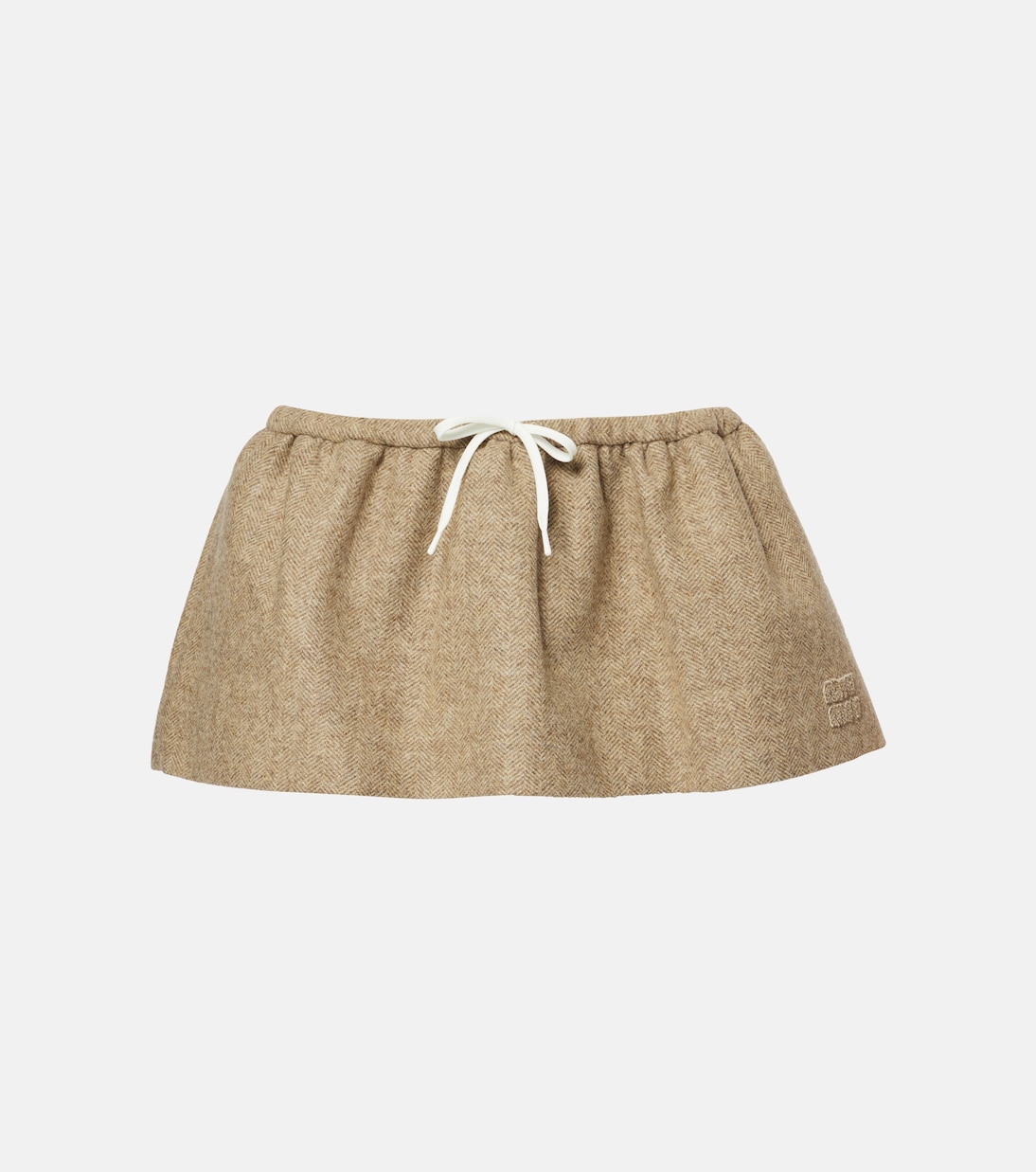 

Юбка-мини из натуральной шерсти Miu Miu, Kaki