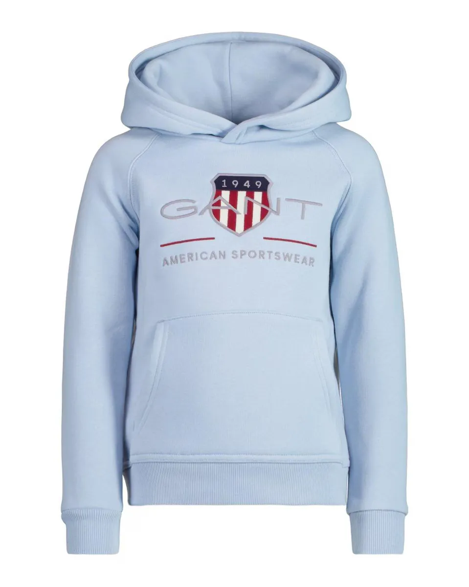 

Хлопковая толстовка с капюшоном Gant, синий