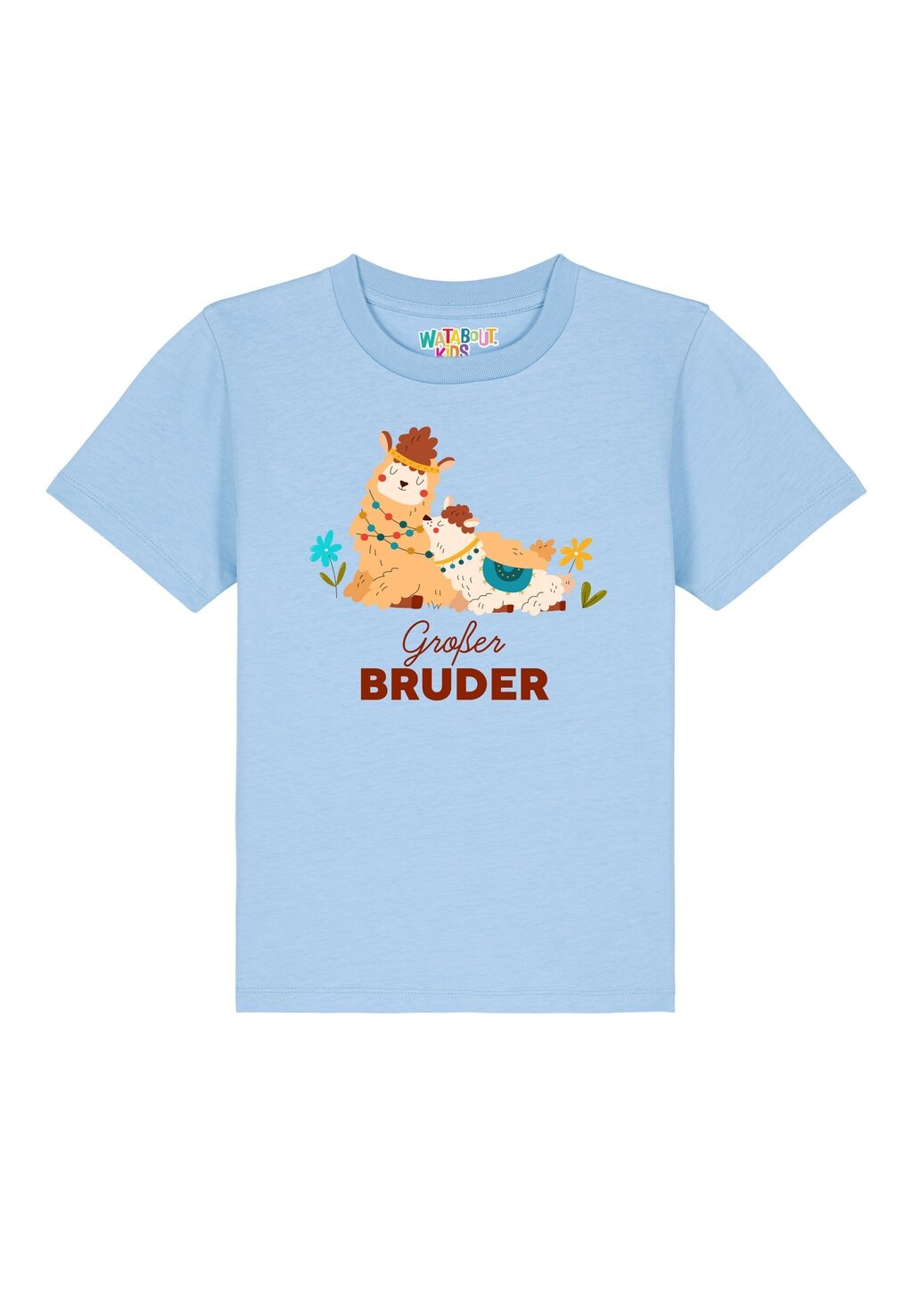 Футболка с принтом LAMA GROSSER BRUDER watapparel, светло-голубой — фото 2