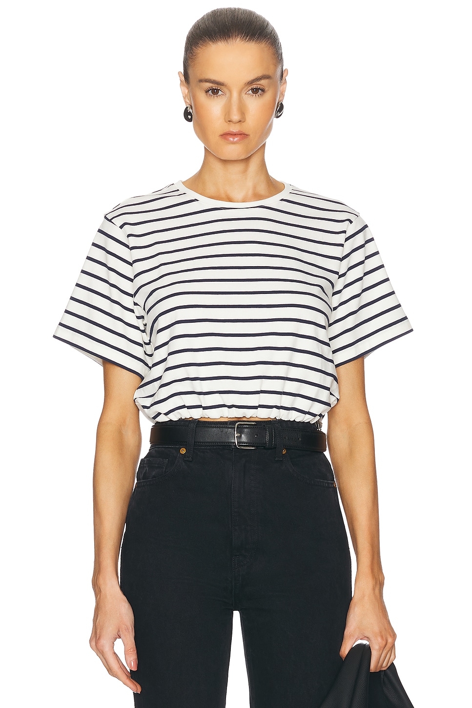 

Укороченная футболка Джоджо SIMKHAI, цвет Midnight Stripe