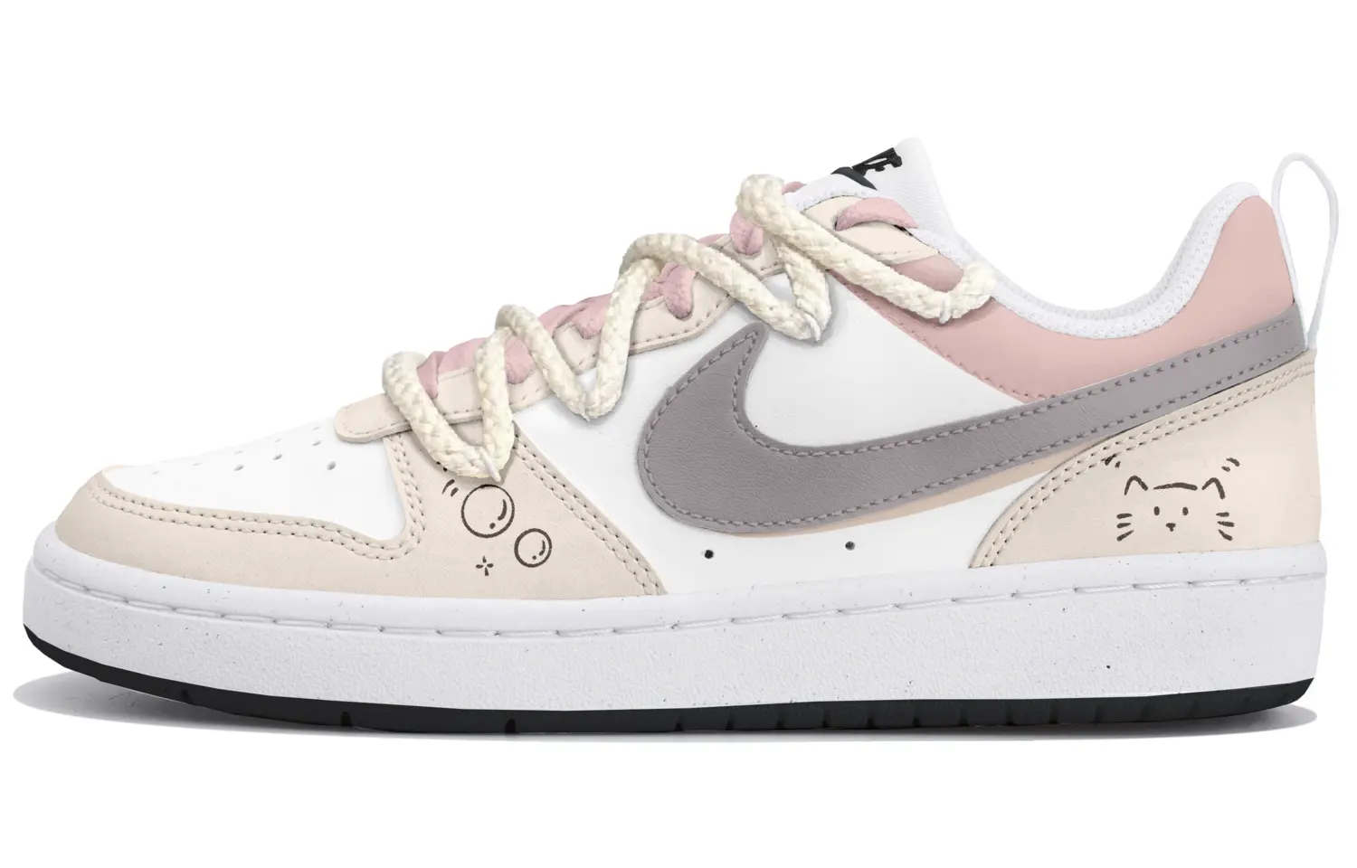 

Nike Кроссовки для скейтбординга Court Borough Milk Coffee Meow Shadow низкие детские Nude Pink