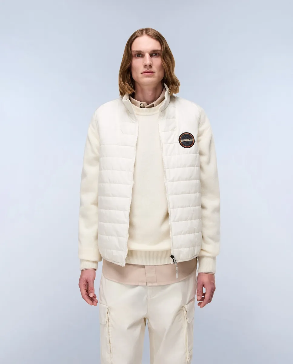 

Мужской стеганый жилет белого цвета слоновой кости Napapijri