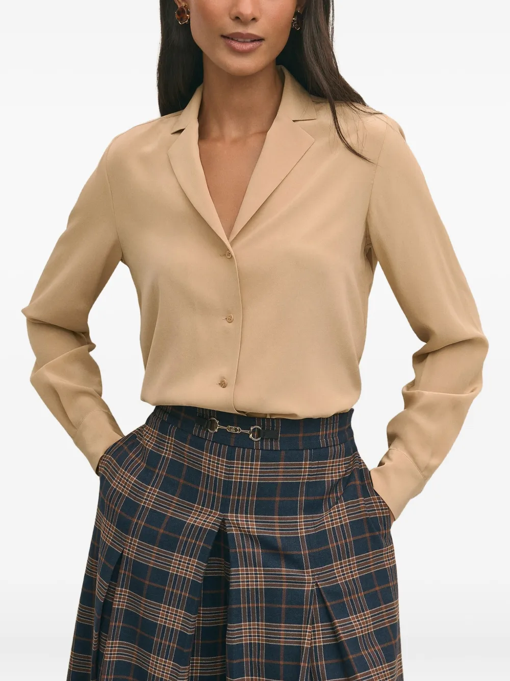 

Шелковая рубашка с длинными рукавами Brooks Brothers, нейтральный