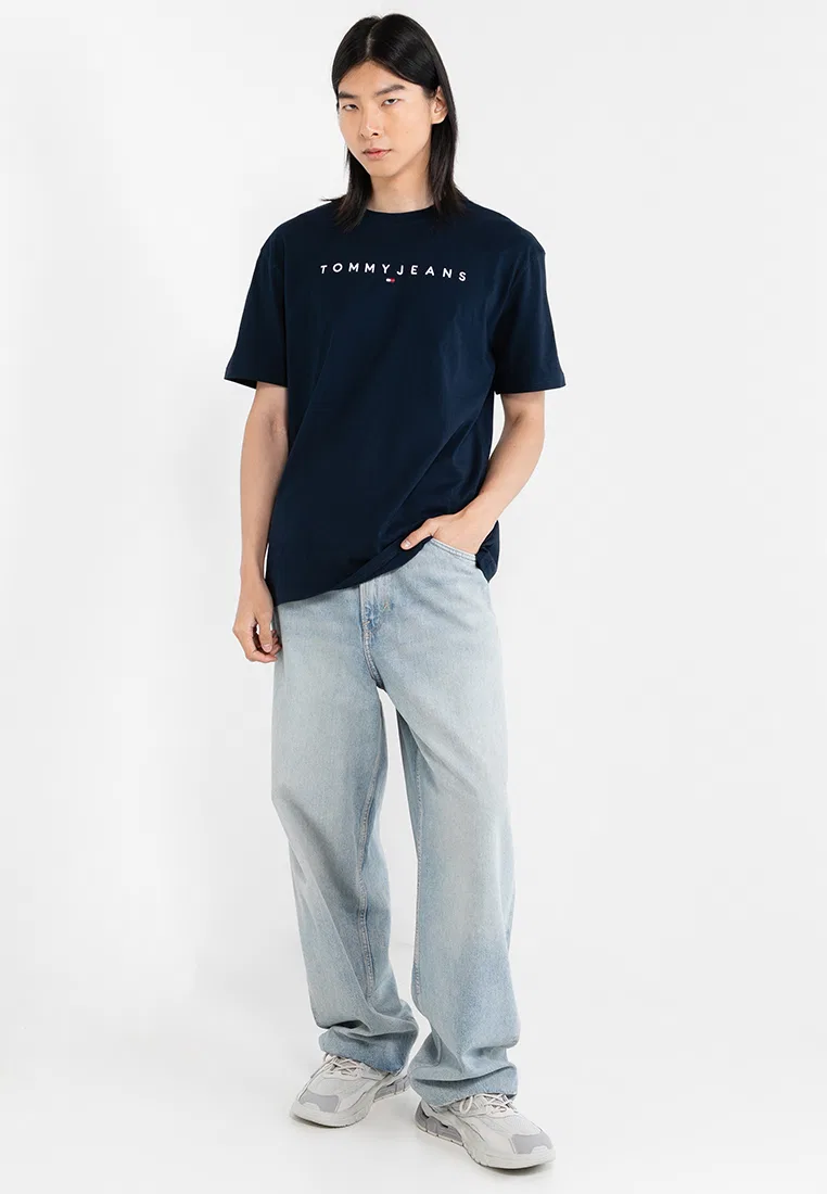 Футболка с логотипом, короткий рукав, Tommy Jeans Tommy Hilfiger, темно-синий — фото 4