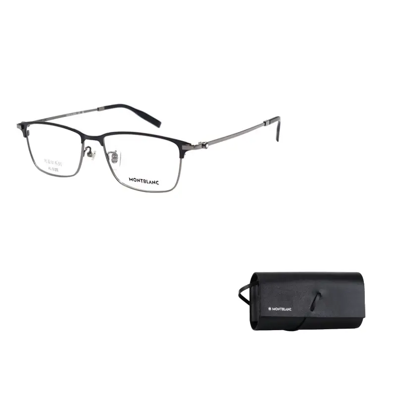 

MONTBLANC Титановые очки в стиле бровей для мужчин черно-серые, Black Gray