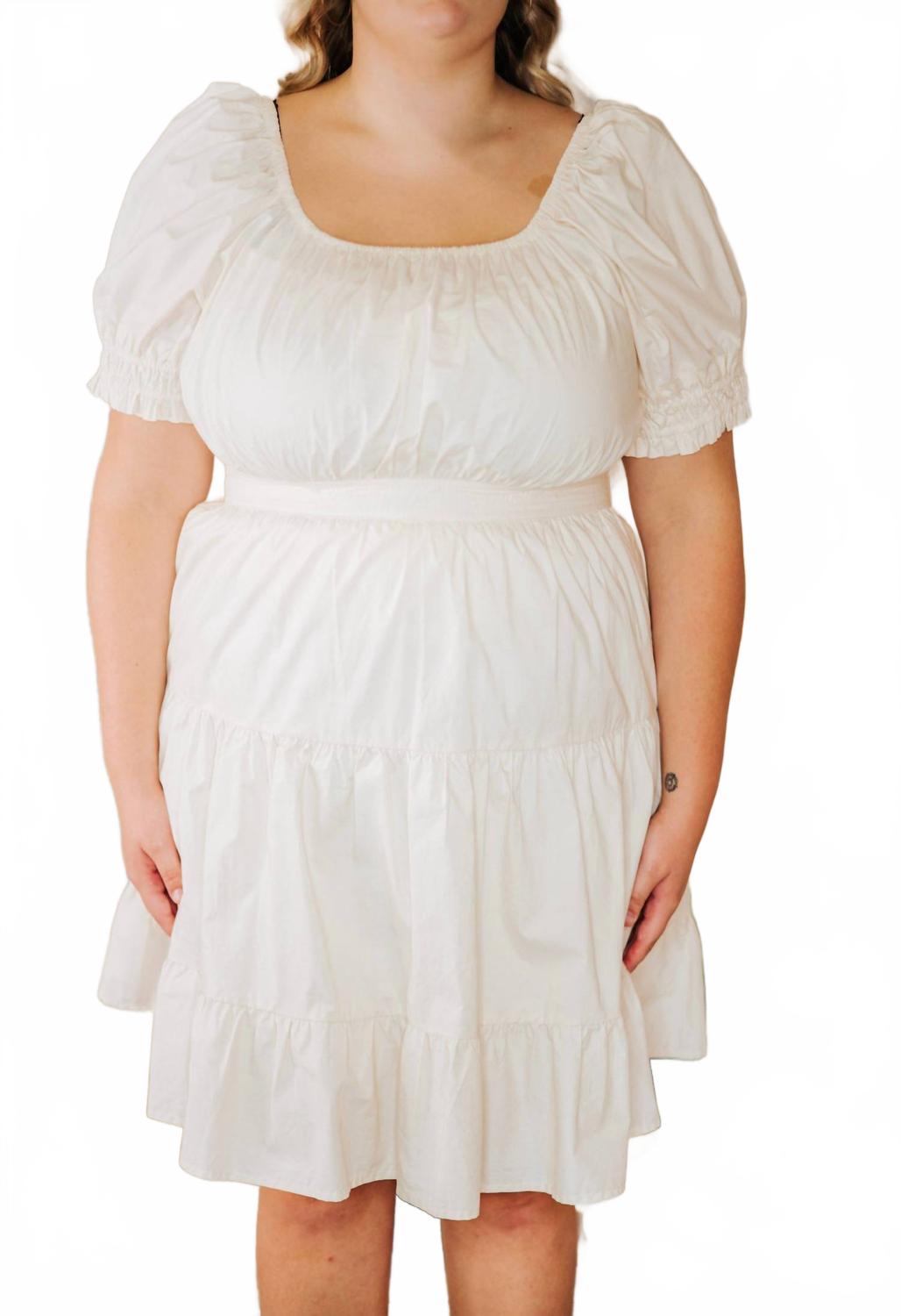 

Платье Pick Me Up с рукавами-фонариками - Plus в белом цвете Skies Are Blue, белый