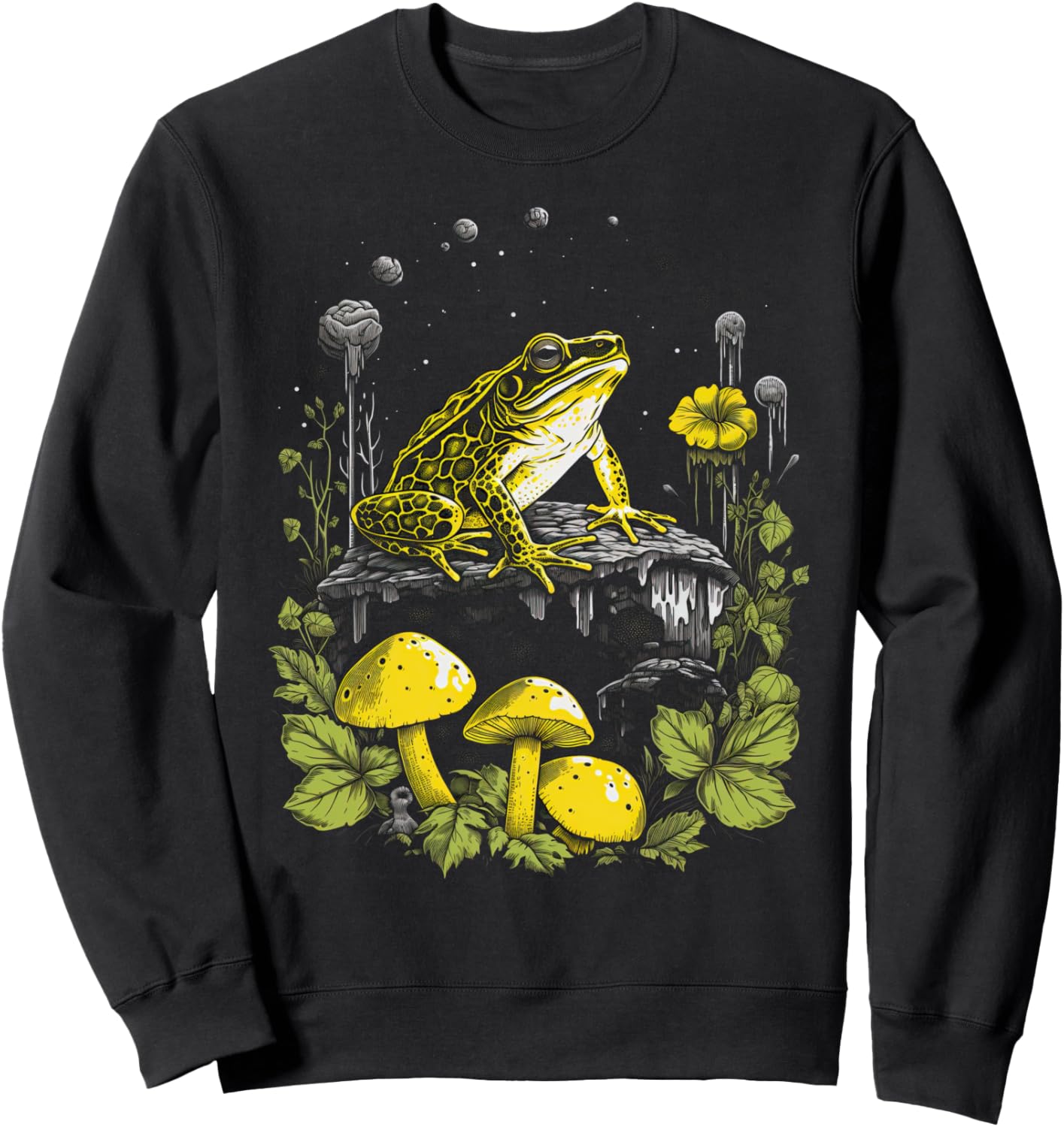 

Толстовка стиль коттеджкор, цветочный узор, зеленая лягушка Cottagecore Goblincore And Fairycore Stuff