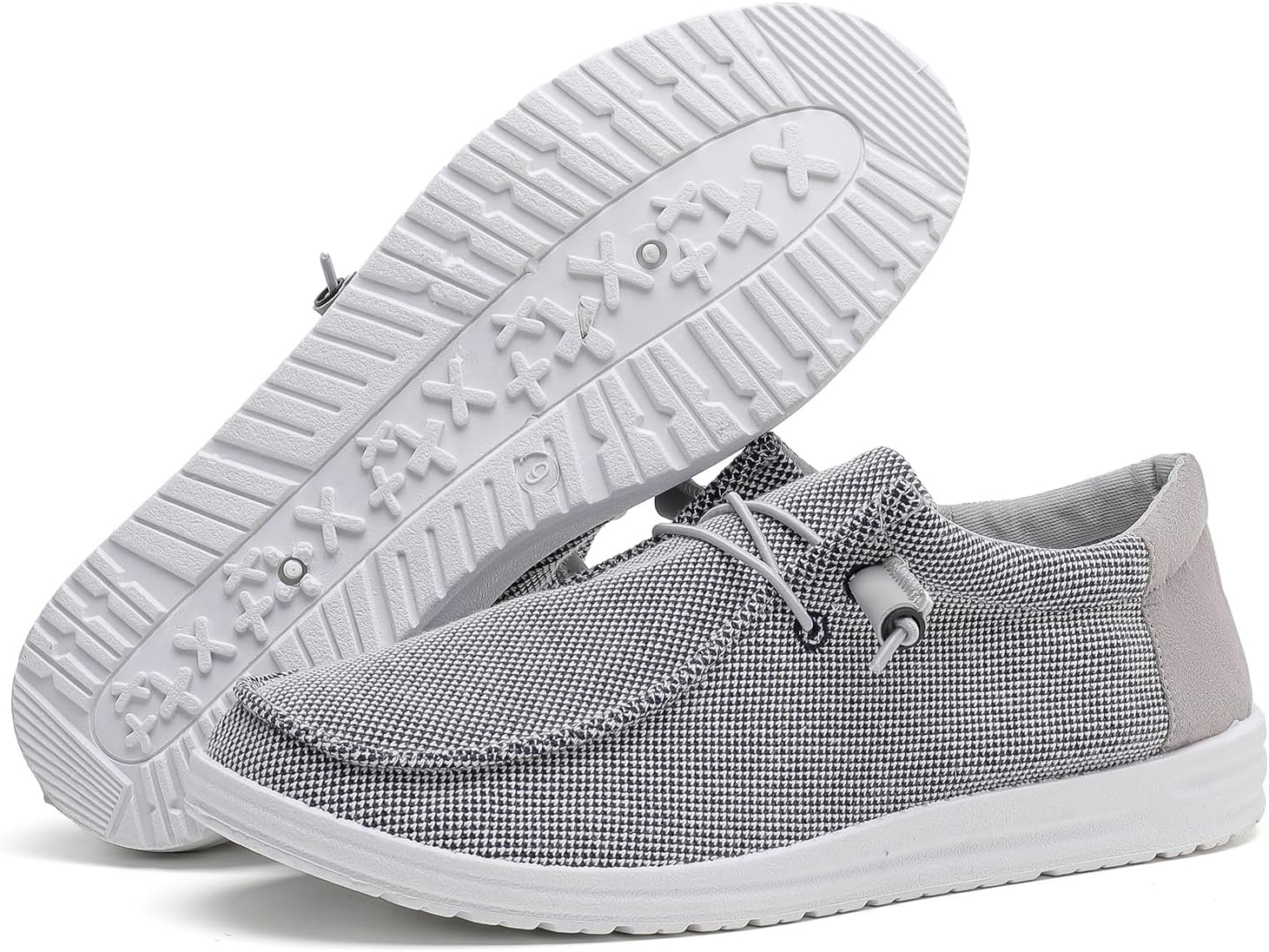 

Мужские повседневные слипоны BETYSWEAR - легкие дышащие канвасовые лодочные туфли для мужчин, серый