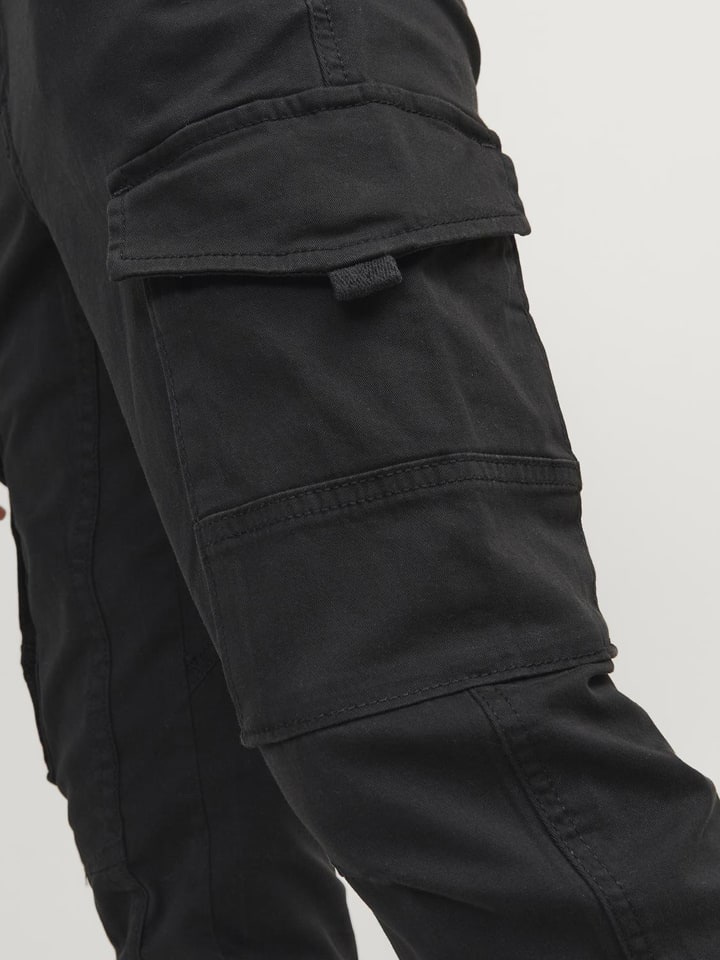 JACK & JONES Junior Брюки-карго "Paul" черного цвета — фото 3