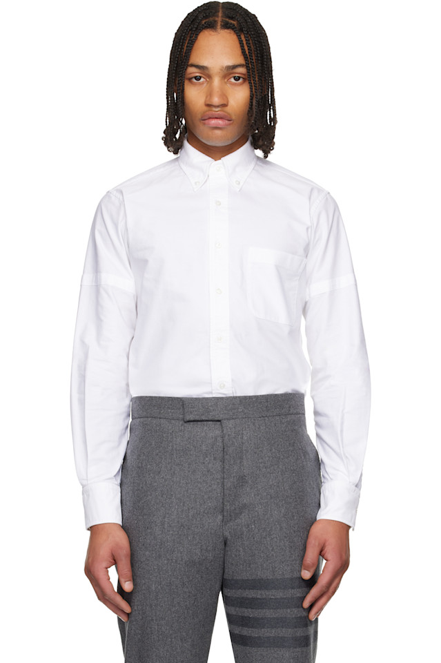 

Классическая рубашка с нарукавной повязкой Thom Browne, белый