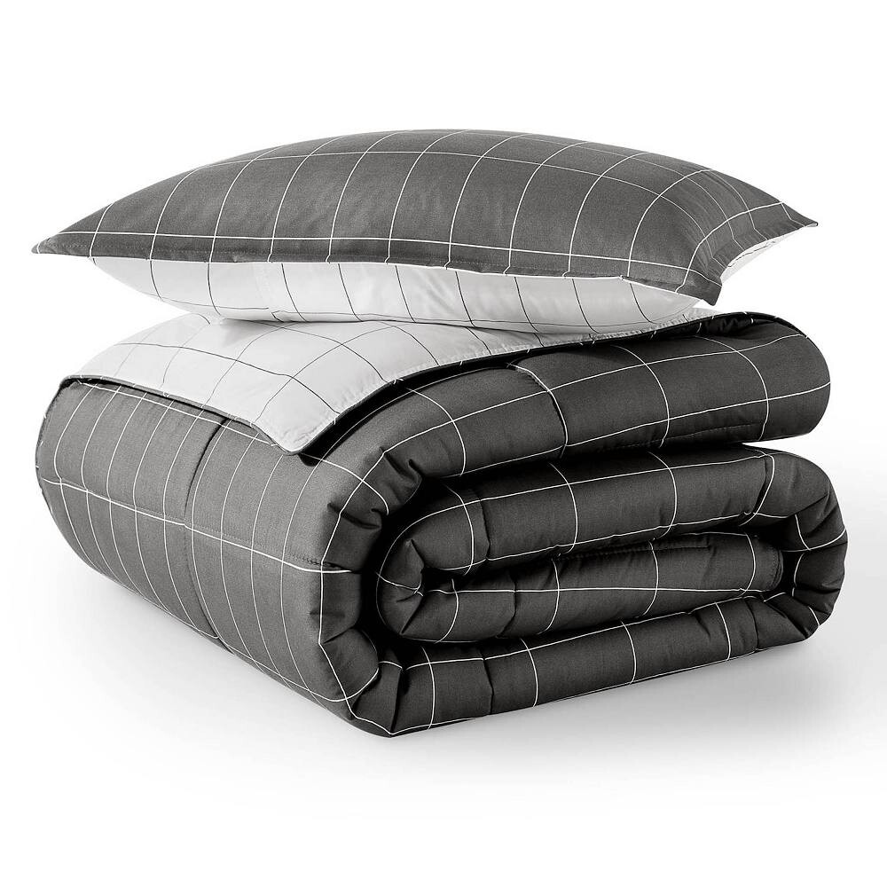 

Альтернативный набор одеял с принтом Bare Home, цвет Grey And White Grid