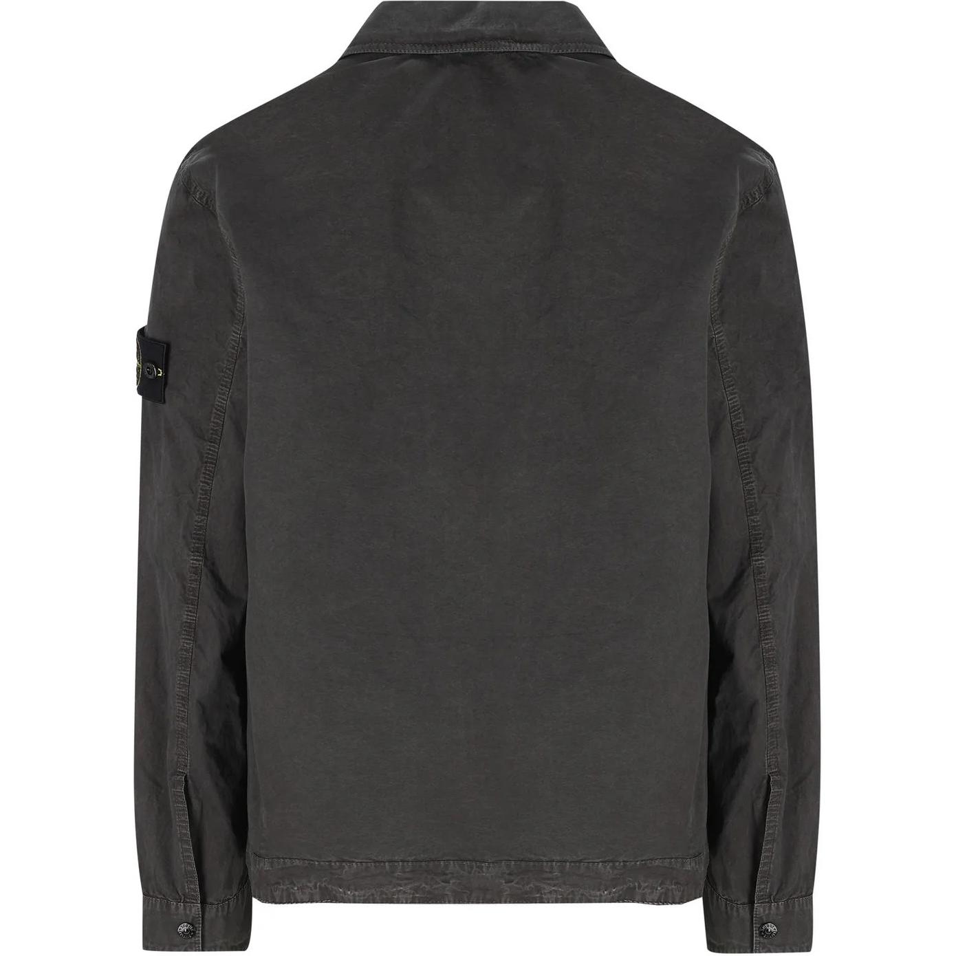 STONE ISLAND Застёгивающаяся на молнию рубашка-куртка с нашивкой компас, Carbon Black — фото 3
