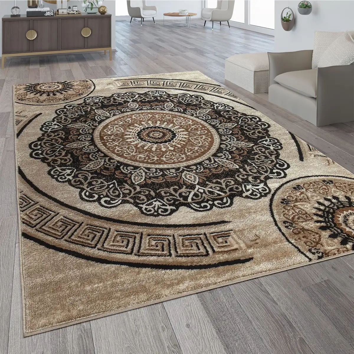 

Ковер Paco Home "Sinai 077", прямоугольный, короткий ворс, орнамент в нежных тонах 160х220 см, коричневый