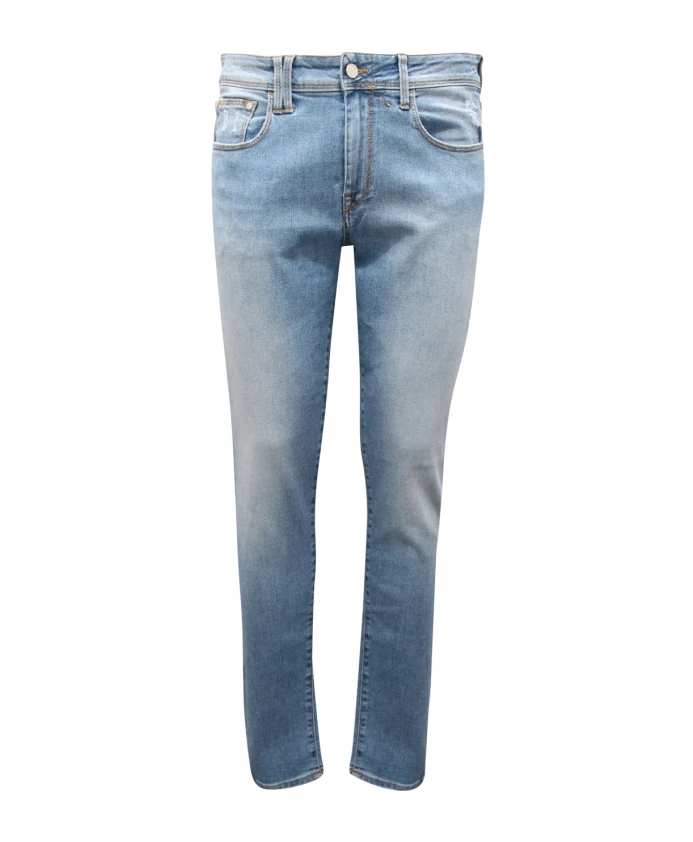 

Синие узкие отбеленные рваные джинсы Cycle, синий