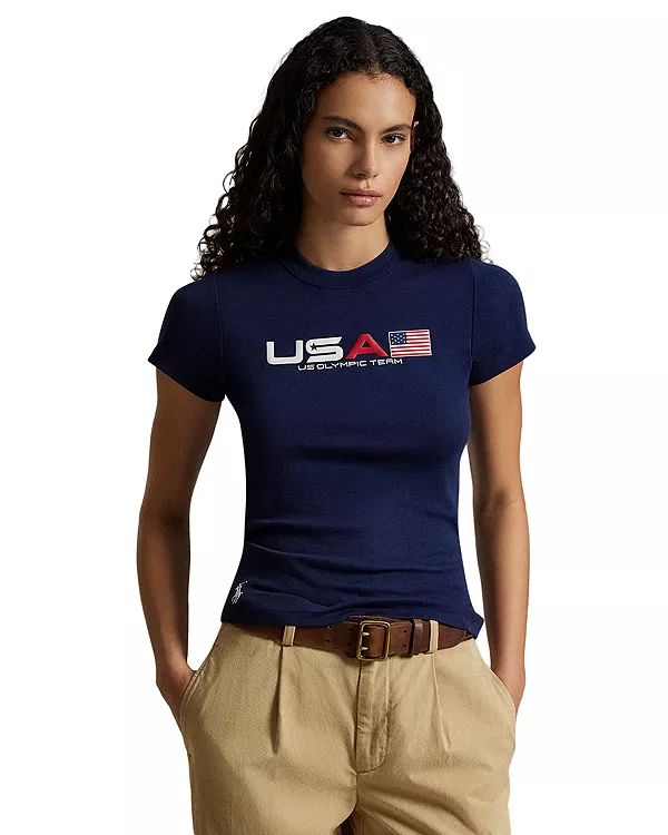 

Футболка с графическим принтом "Сборная США" Ralph Lauren, синий