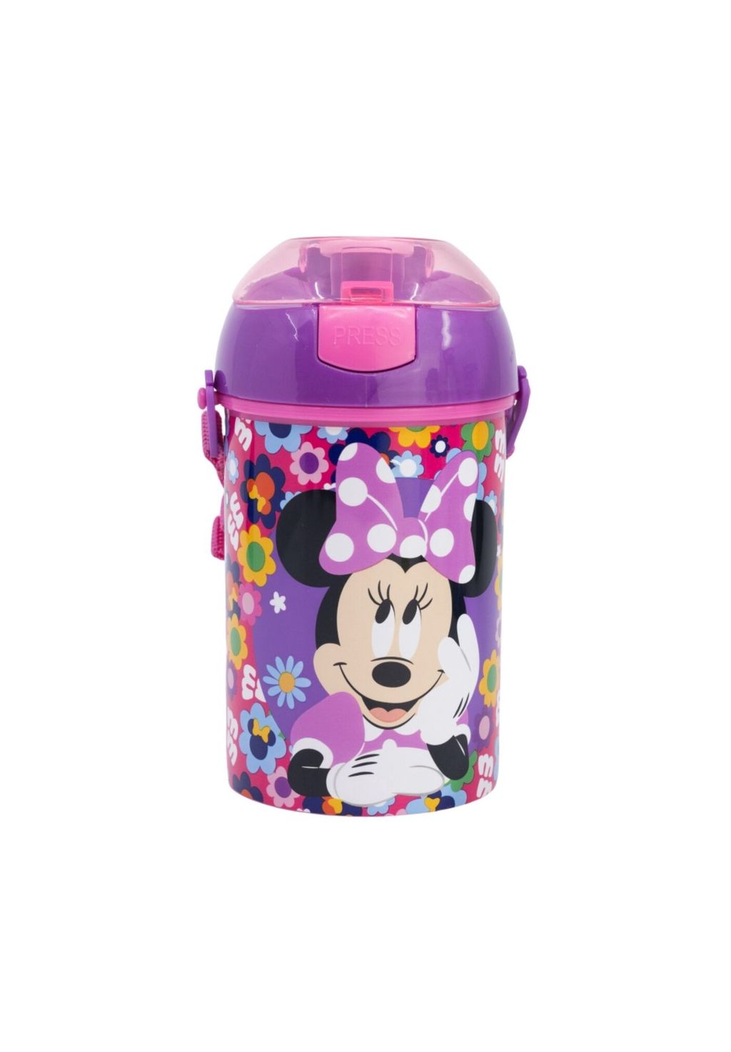 

Детская бутылка для воды Disney Minnie 450 мл для школы и отдыха Disney, лиловая 17,3x7,5x7,5 см