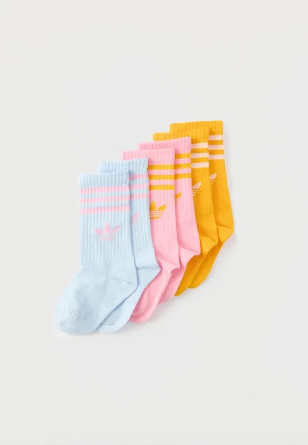 Носки 3S crew s 6p k socks Adidas Originals, золотистый/светло-розовый/кристально-голубой